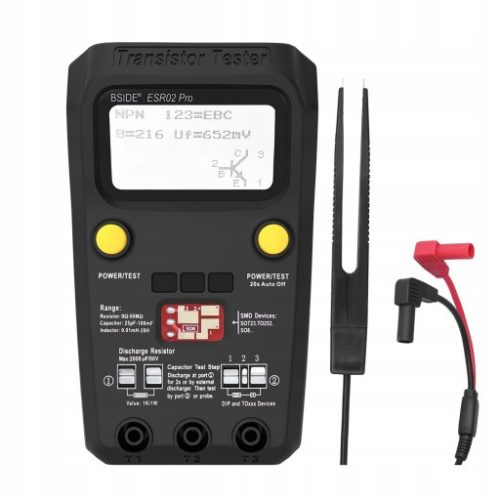 Elektronički Tester Tranzistora sa Klipom ESR02 Pro