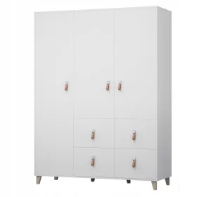 Figo Trokrilni Ormar za Djecu 150 x 202 x 55 cm Bijeli
