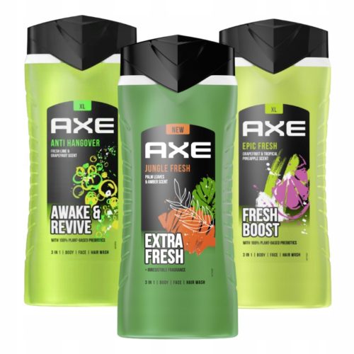 AXE SVJEŽINA DŽUNGLE + MAMURLUK + EPIČNA SVJEŽINA SET TUŠ GELA 3x 400 ml
