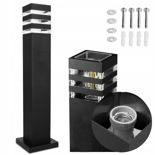 LED rasvjetni stup za vrt E27 80 cm crni