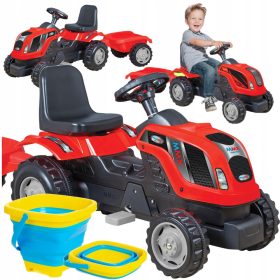 Veliki dječji traktor s prikolicom Doris Crveni