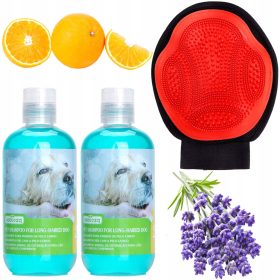   istač šapa za pse - Set s 2 šampona i rukavicom za četkanje