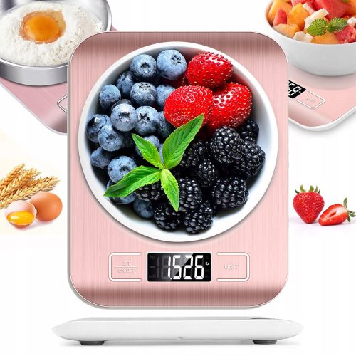 Precizna elektronička kuhinjska vaga 10 kg / 1g roza tara ml oz g kg lb