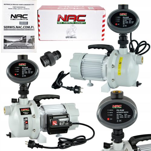 Vrtna pumpa NAC GPE100-A-L 1KW 4500 l/h s automatskim radom za zalijevanje
