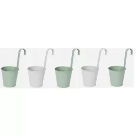    Lonac za cvijeće AM 13 cm x 13 x 28 cm promjer 13 cm metalne nijanse sive i srebrne