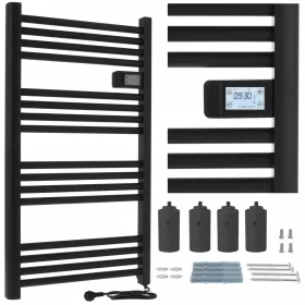   GRZEJNIK ELEKTRYCZNY ŁAZIENKOWY Mission Air® PARIS Black 500W 960x540mm