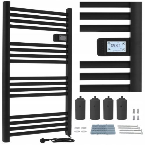 GRZEJNIK ELEKTRYCZNY ŁAZIENKOWY Mission Air® PARIS Black 500W 960x540mm