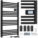 GRZEJNIK ELEKTRYCZNY ŁAZIENKOWY Mission Air® PARIS Black 500W 960x540mm