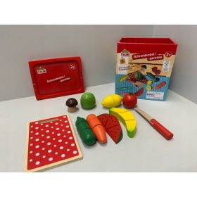   Drveni set za rezanje voća i povrća na čičak, igračka hrana za djecu, 22 dijela