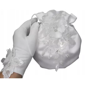   Pričesni set: Elegantna vrećica i rukavice s prekrasnom 3D aplikacijom