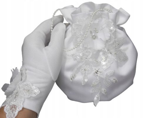 Pričesni set: Elegantna vrećica i rukavice s prekrasnom 3D aplikacijom
