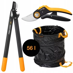   FISKARS P721 škaraste obrezivalice + ručne rezačice L74 + vrtna košara 56L