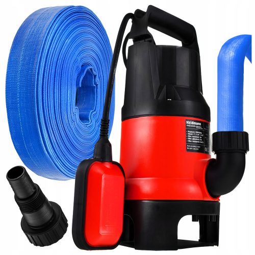 Heidmann potopna pumpa za prljavu i čistu vodu 1600 W 8000 l/h + Mar-pol crijevo 20 m x 26 mm