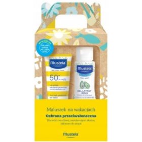   Mustela Set za Bebe - Mlijeko za Sunčanje SPF50+ i Nježni Gel za Pranje