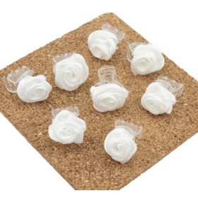   abice za kosu sa bijelim ružicama, set od 8 komada, 1,5 cm, idealne za komuniju