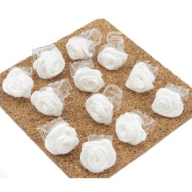   Set žabica za kosu s bijelim ružicama, 12 komada, 1,5 cm, idealno za komunije