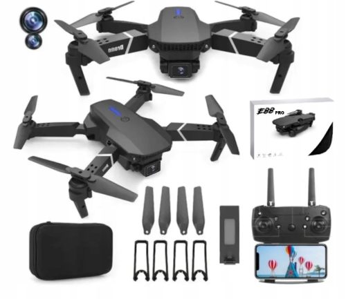 PROFESIONALNI DRON E88 PRO MAX 4K HD WiFi + TORBICA + LED KAMERA 350M WIFI lebdeća IGRAČKA
