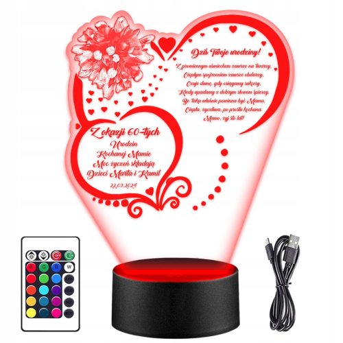  LED NOĆNA LAMPA poklon ZA MAMU MAJČIN ROĐENDAN 20 30 40 50 60 70