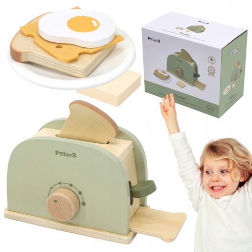 Viga PolarB Drveni Set Toster Zeleni + Dodaci