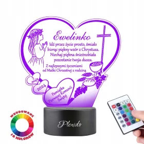   Suvenir za prvu svetu pričest za djevojčicu, Lampica Plexido LED, Personalizirani suvenir