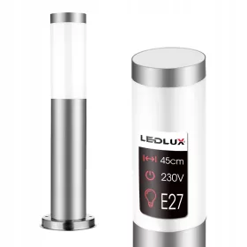 Okrugli LED stup za vrt E27 45cm INOX dekorativni