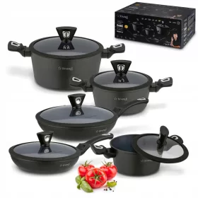  Starke Pro Dark set aluminijskih lonaca, 10 kom.