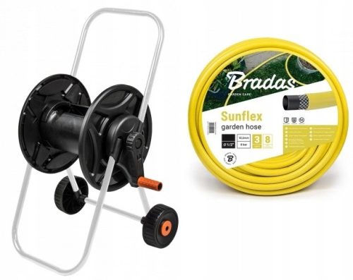 Bradas AG260 Vrtno Crijevo na Kolima + Bradas Sunflex Vrtni Crijevo Žuto 1/2" 50 m