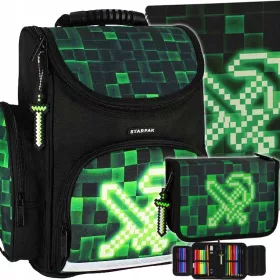   kolski set s torbom Pixel Green, vrećicom za obuću i pernicom