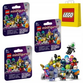    3× Minifigurice LEGO 71046 Svemir - serija 26 + LEGO 6315786 PAPIRNATA VREĆICA VP SMALL S 24X18X8