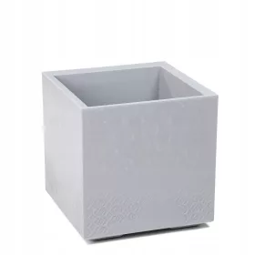   Lamela posuda za cvijeće 40 cm x 40 x 40 cm promjer 40 cm plastične nijanse sive i srebrne