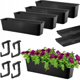  OMAGO saksija 60 cm x 17 x 15 cm, antracit plastika