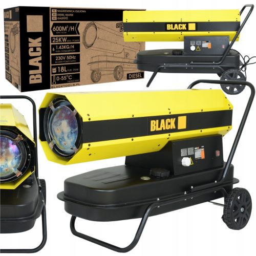 BLACK 25kW Dizelna Nagrzewnica s LCD Termostatom i 18L Kapacitetom