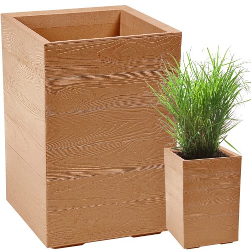  Lonac za cvijeće 40 cm x 40 x 60 cm promjer 40 cm plastične nijanse smeđe i bež boje