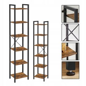   Industrijska polica za knjige VASAGLE vintage bronzano-crna 40 x 187,5 x 30 cm