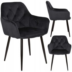 eHokery stolac, crni baršun, 1 kom.