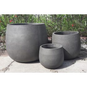    Posuda za cvijeće 40 cm x 40 x 33 cm promjer 40 cm svijetlocementna antracit, bijela, tamno siva, grafit