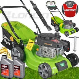    Green Tiger benzinska kosilica s košarom, zapremine 123 cm³. košara 40 l, širina rezanja 41 cm + 2× BRIGGS STRATTON 4T SAE30 ulje za kosilice 0,6L