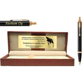   Olovka Parker IM crna GT s besplatnim graviranjem, kožna kutija, poklon za roditelje