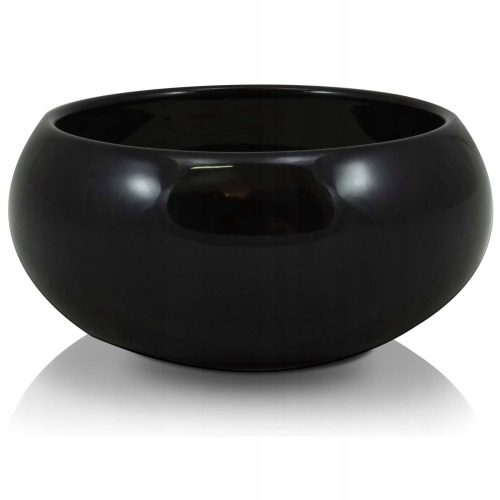  Polnix saksija 14 cm x 14 x 6 cm promjer 14 cm keramika crna