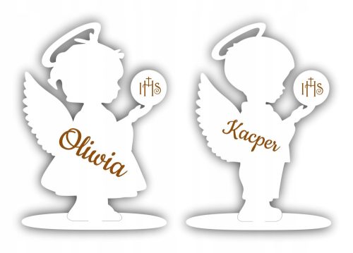 Anđeo Figurica KRŠTENJE PRIČEST s personaliziranim imenom i gravurom, djevojčica, dječak, 60 cm