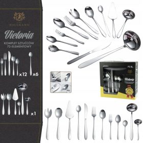    PRIBOR ZA JELO SET PRIBORA ZA JELO za 12 osoba, 72 kom u koferu VICTORIA Karl Hausmann