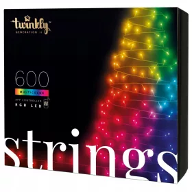   Vanjske božićne lampice Twinkly Strings 600 LED RGB crna žica Plug F (EU tip) 48 m Multicolor