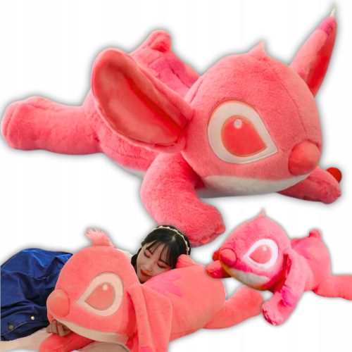 Maskotka Stich Różowy XXL 75 cm Veliki Plišani Jastuk za Prošivanje Slatki Ležeći