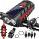  LED USB SOLARNA LAMPA ZA BICIKL + ZVONO ZA TRUBU