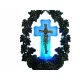 LED Krst s Plavim Sjajem i Dekorativnim Detaljima