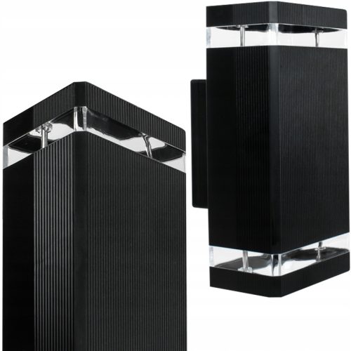 Dvustrani vanjski LED zidni svjetiljka crna GU10 35 W