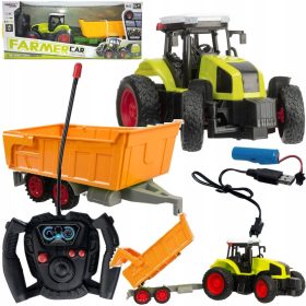   VELIKI RC TRAKTOR S PRIKOLICOM ZDALNO UPRAVLJANJE 39 cm USB PUNJENJE