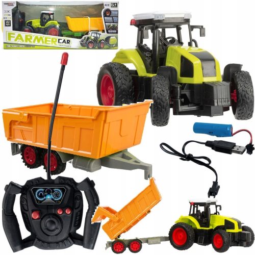 VELIKI RC TRAKTOR S PRIKOLICOM ZDALNO UPRAVLJANJE 39 cm USB PUNJENJE