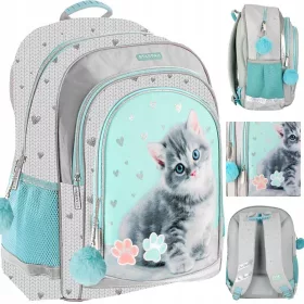 Plećak Starpak Kitty Mint za školu za djevojčice