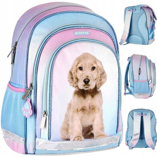 kolski ruksak Cuties sa motivom psa Starpak Shades of blue, Shades of pink, Multicolor 23 l